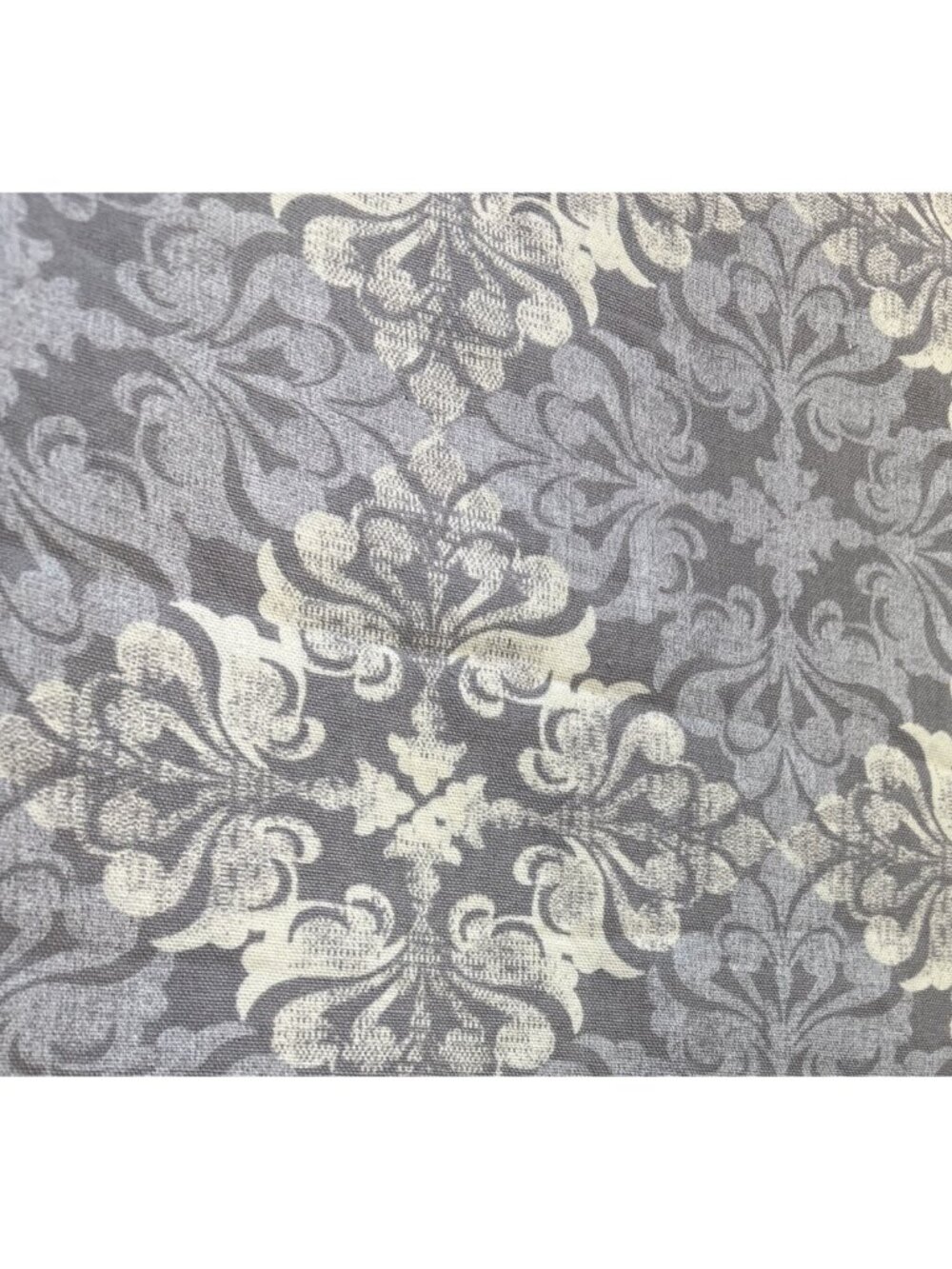 Grey & Cream Damask Pattern Fabric 34" x 65" DIY Upholstery Drapery